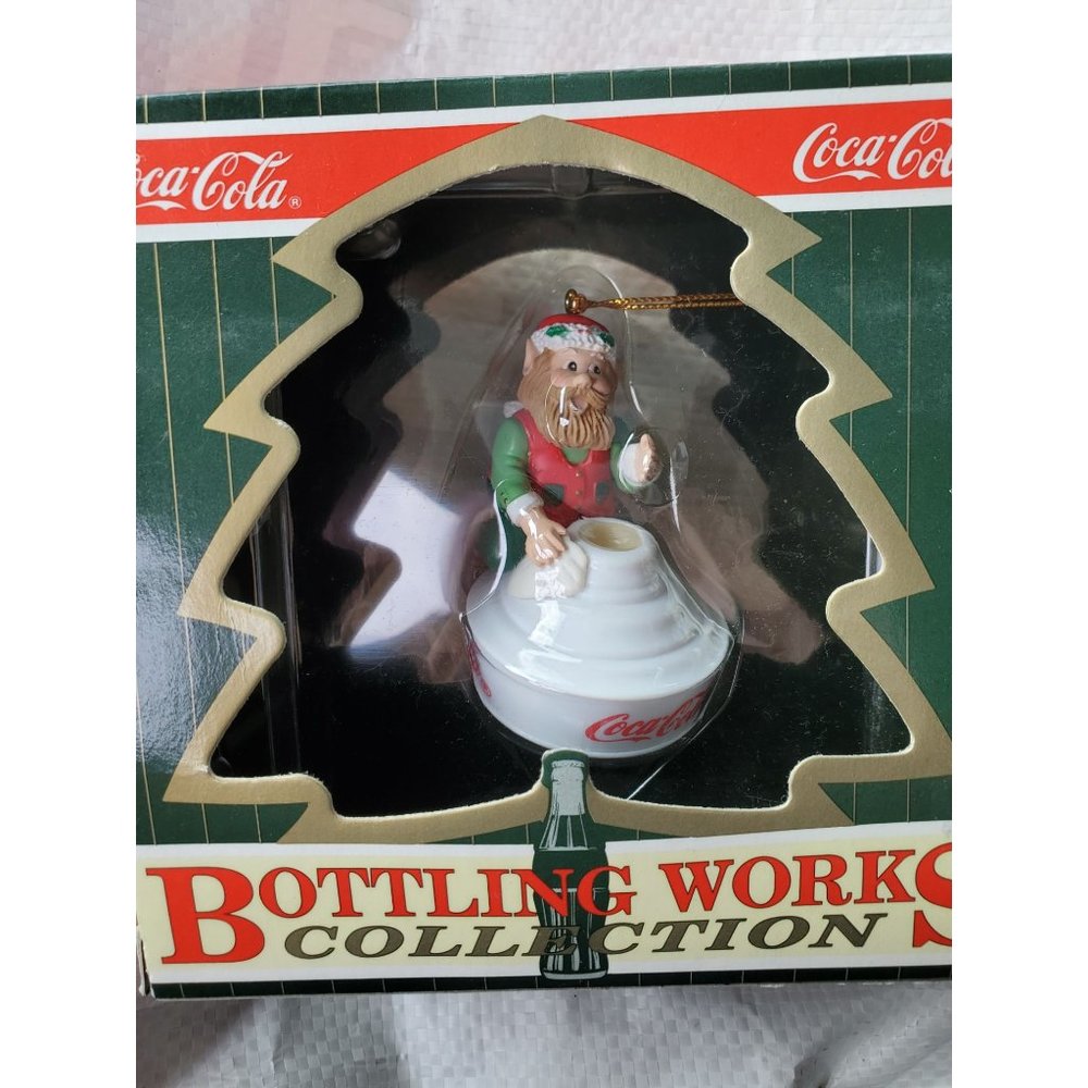 Cola Cola, Christmas Ornament, 1997, Elf on Chandelier